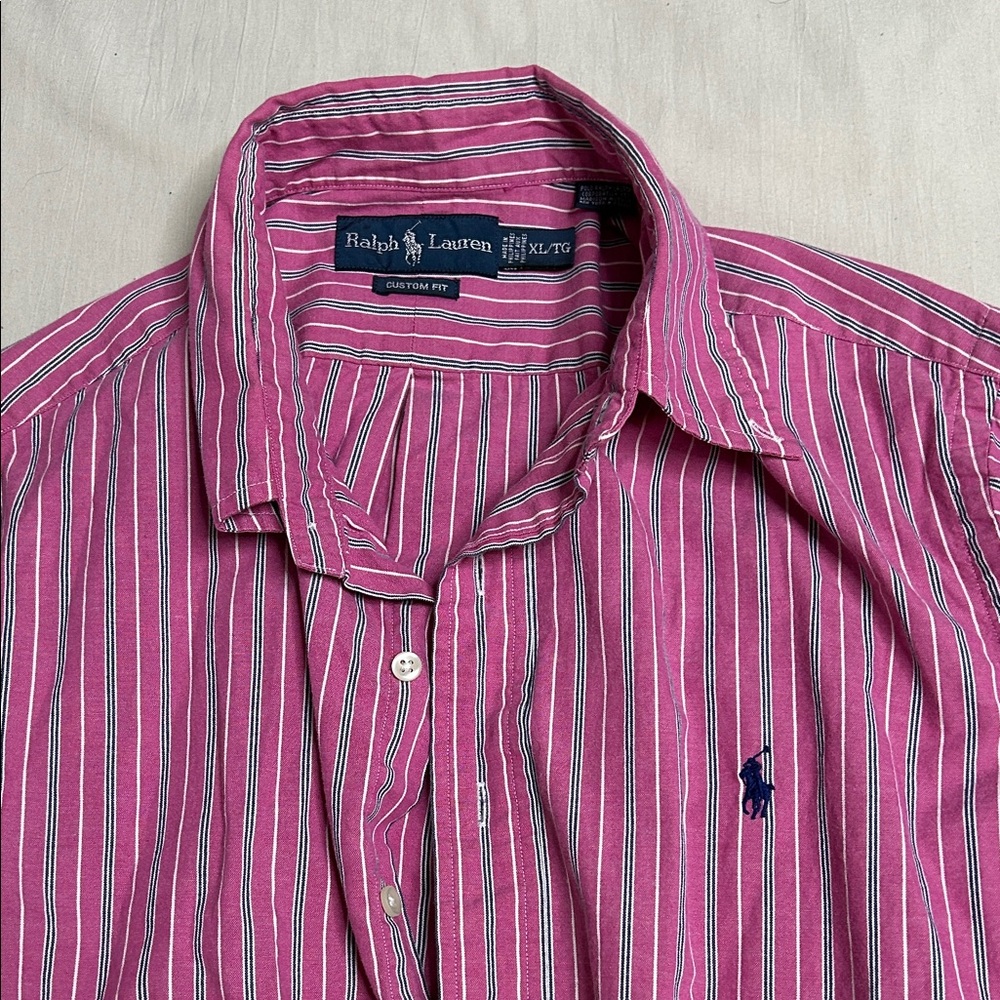 Ralph Lauren Men's Pink Striped Shirt